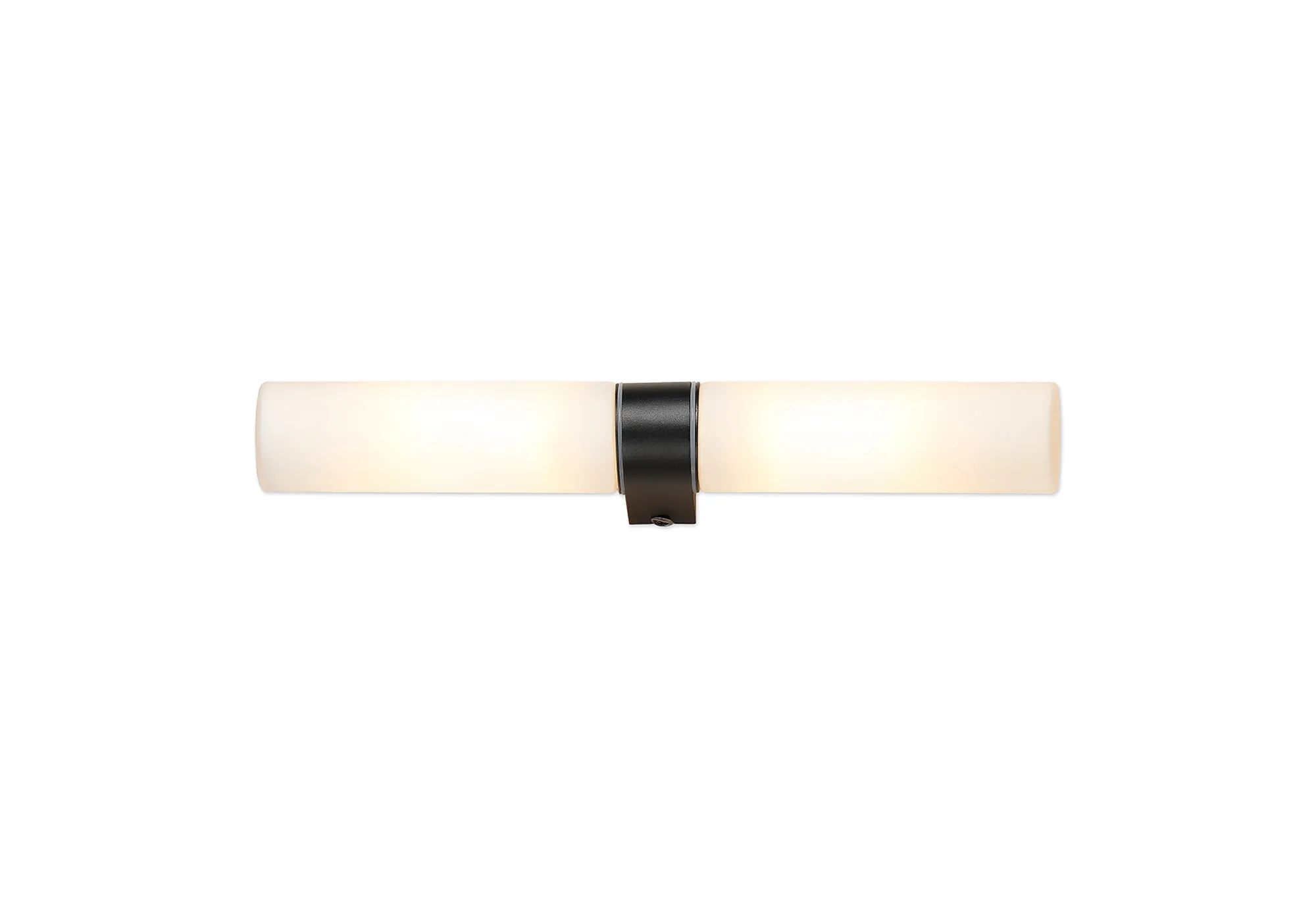 Tasso Glass IP44 2 Light Wall Lamp Satin Black D0641  Deco Tasso